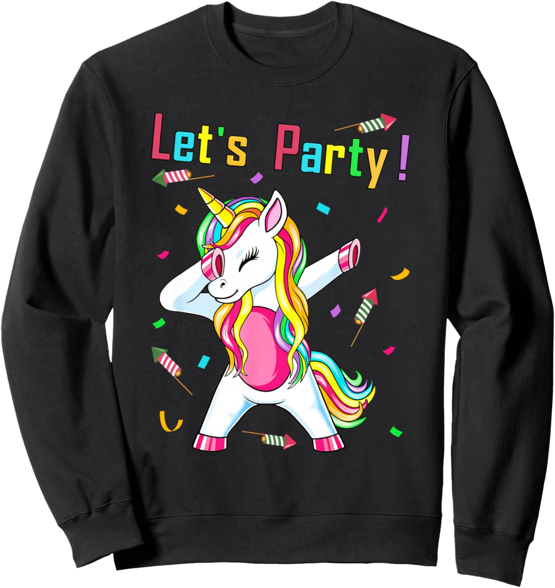 Einhorn Silvester Outfit Damen Mädchen Neujahr 2023 Party Sweatshirt