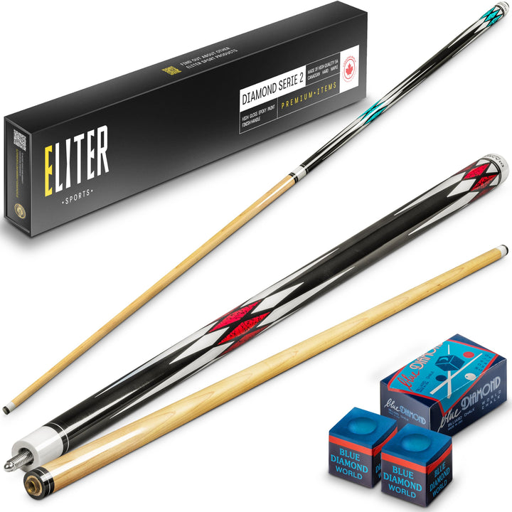 Billard Queue Set 2 - Billard cue aus massivem Ahornholz - weich und robust für mehr Kontrolle und P