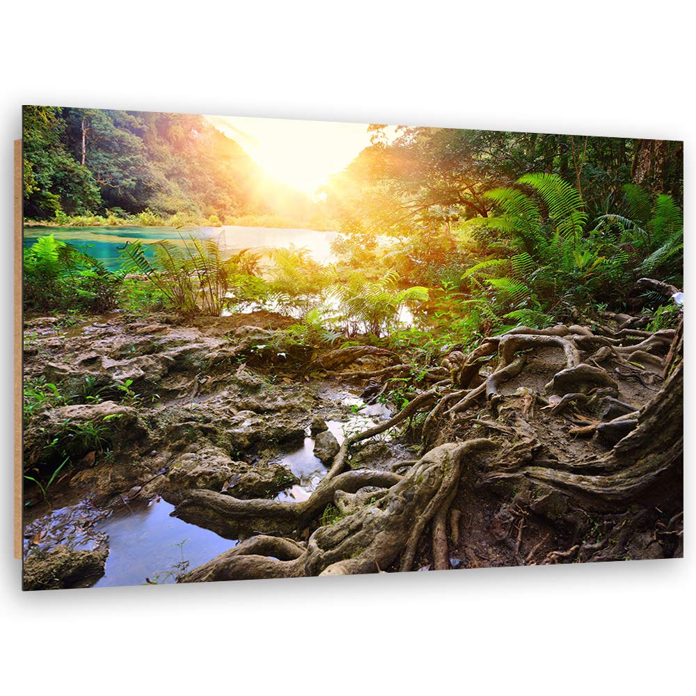 Wandbild XXL Natur Deko Kunst Bilder für Wohnzimmer Gelb 120x80 cm