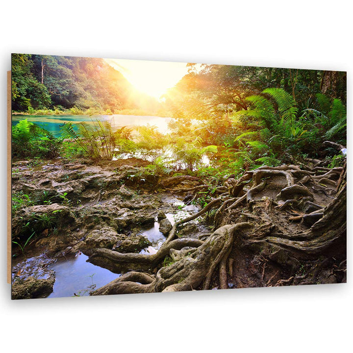 Wandbild XXL Natur Deko Kunst Bilder für Wohnzimmer Gelb 120x80 cm