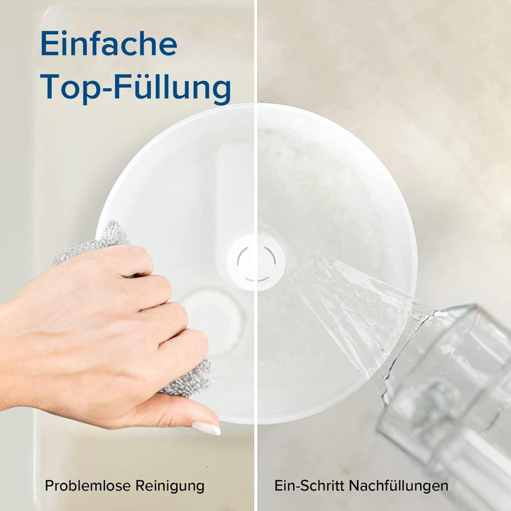 LEVOIT Top-Fill Luftbefeuchter 3L mit Nachtlicht, Spülmaschinenfest, 360° Drehbare Dampfdüsen, 25 St