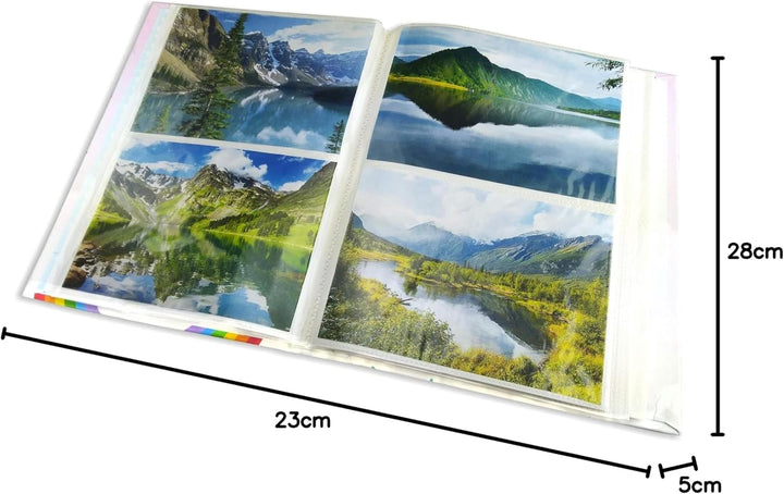 Mareli Fotoalbum mit Taschen, Bedrucktes Papier mit Matter Kunststoffbeschichtung, Rosendesign, 200
