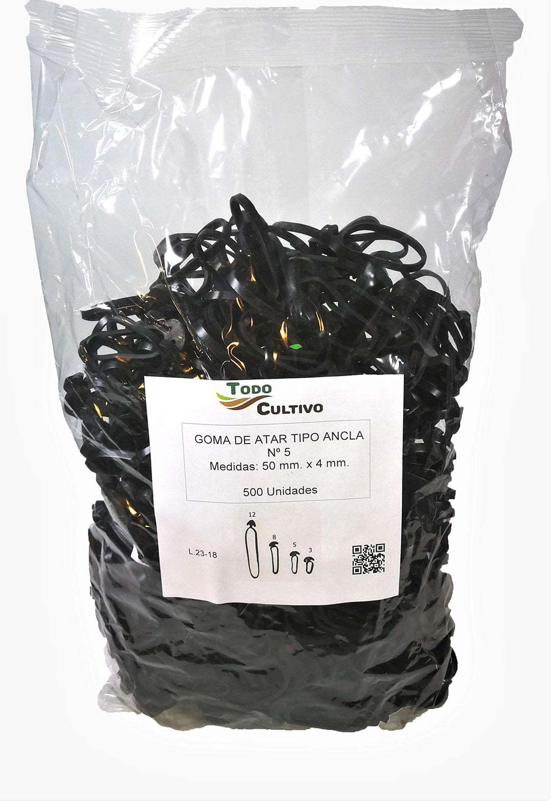 Todo Cultivo Elastischer Anker-Gummi Nr. 5, 500 Stück, EPDM-Kautschuk (maximale Elastizität und Lebe
