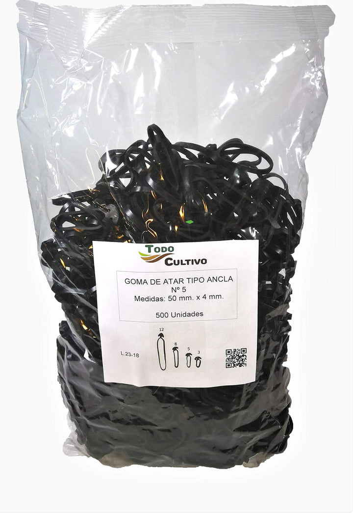 Todo Cultivo Elastischer Anker-Gummi Nr. 5, 500 Stück, EPDM-Kautschuk (maximale Elastizität und Lebe