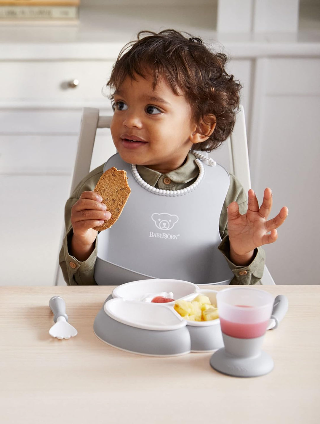 BabyBjörn Kindergeschirr, 8-teilig, Grau, Grau