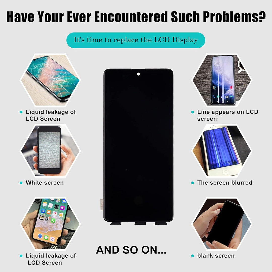 SwarKing OLED kompatibel mit Samsung Galaxy A71 LCD Display Touch Screen Digitizer (Schwarz ohne Rah