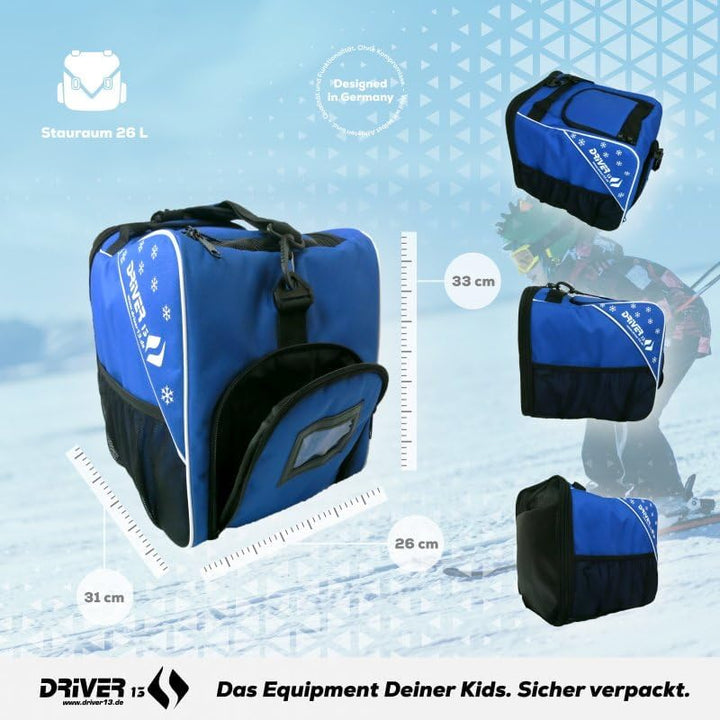 Driver13 Kinder Skistiefeltasche, Designed in Deutschland und seit vielen Jahren bewährt Blau, Blau