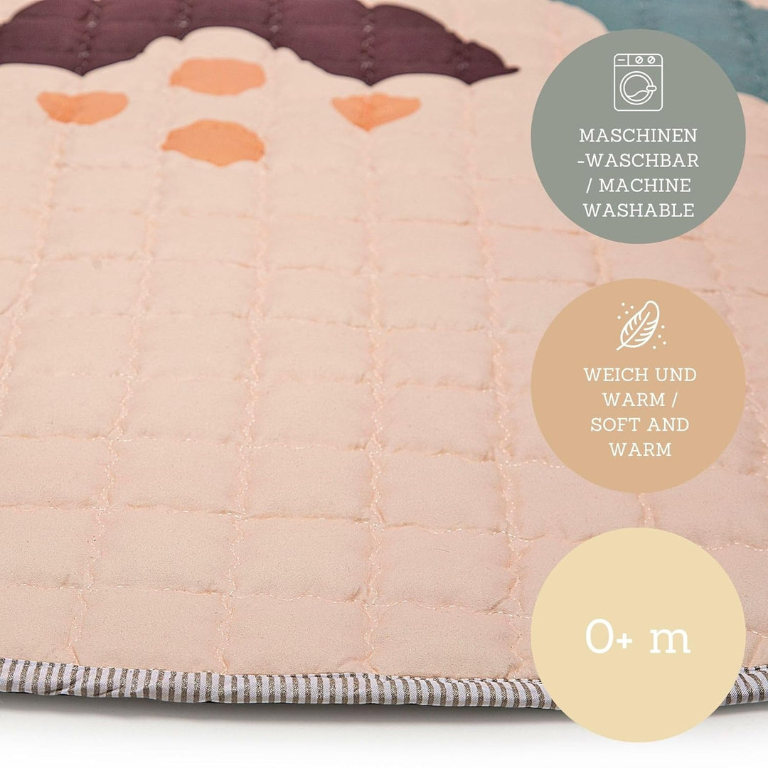 Hakuna Matte Gesteppte Krabbeldecke für Baby 150cm – Extra Dicke 1,5cm und Weiche Krabbelmatte in Sc
