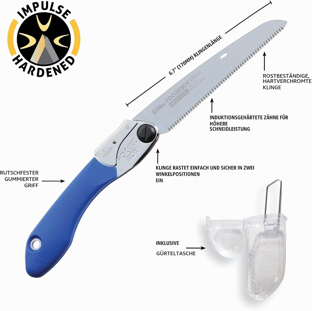 Silky Pocketboy Klappsäge 170, fein 170mm blau/fein Blau, 170mm blau/fein Blau
