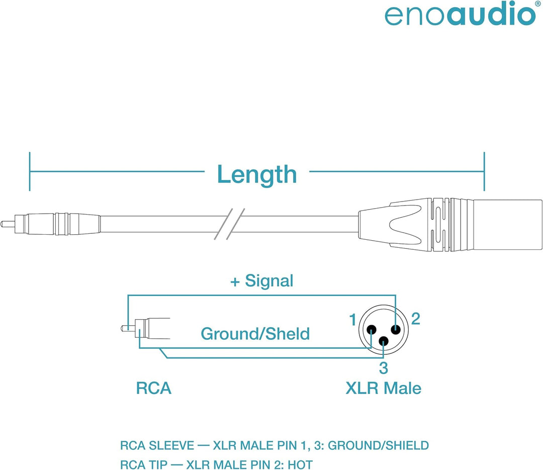 enoaudio Mogami 2534 Quad Stereo Paar (L,R) Audio Kabel | Neutrik Gold Cinch RCA - XLR male | HiFi,