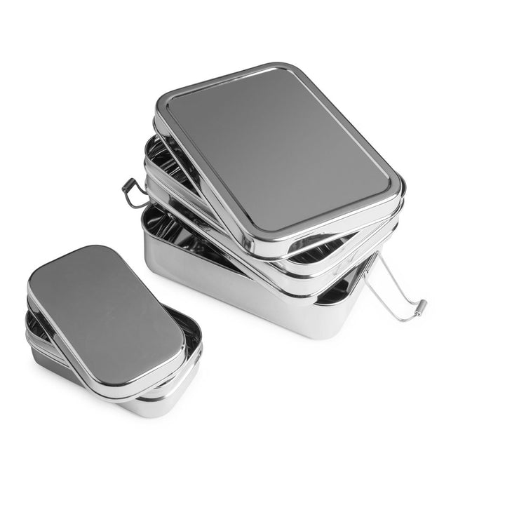 Lunchbox 3in1 BIG - Grosse Three-in-one Brotdose aus Edelstahl - 100% BPA frei, fest verschliessbar,