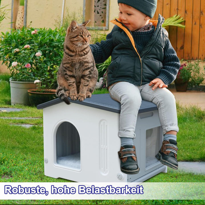 Katzenhäuser für Indoor-Katzen Kunststoff verwildert Outdoor-Katzenhaus Welpenunterkunft für kleine