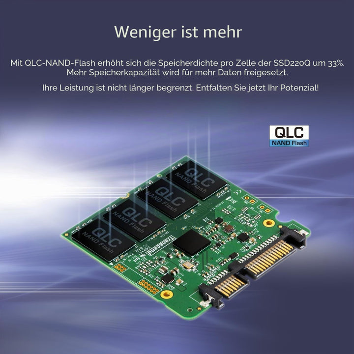 Transcend 500GB SATA III 6Gb/s interne 2.5 Zoll SSD220Q 2.5 Zoll TS500GSSD220Q