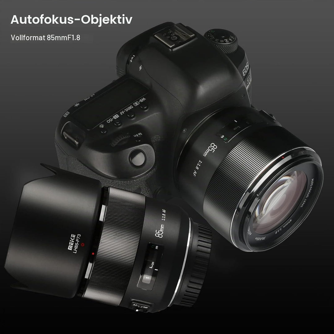 Meike 85 mm F1.8 Vollformat Autofokus Medium Telefon Portrait Objektiv Kompatibel mit Canon EOS EF M