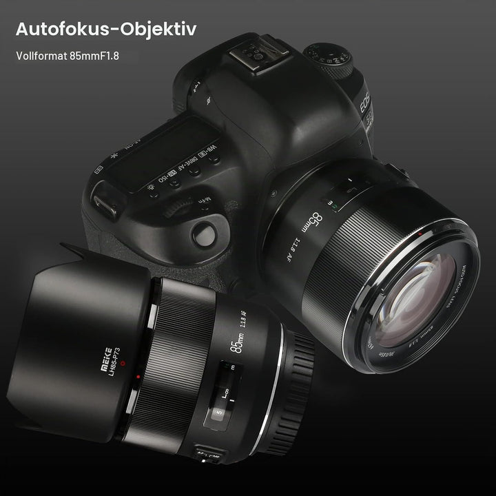 Meike 85 mm F1.8 Vollformat Autofokus Medium Telefon Portrait Objektiv Kompatibel mit Canon EOS EF M