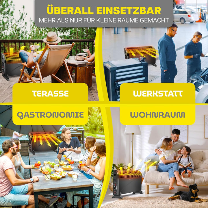 KESSER Konvektor 2000 Watt Heizgerät, 24h Timer | mit Frostwächter | stufenlose Thermosteuerung | Tu