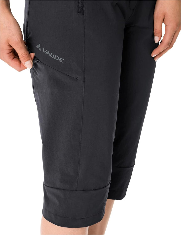VAUDE Damen Wanderhose WO Farley Stretch Capri III, Dusty 50 Schwarz, 50 Schwarz