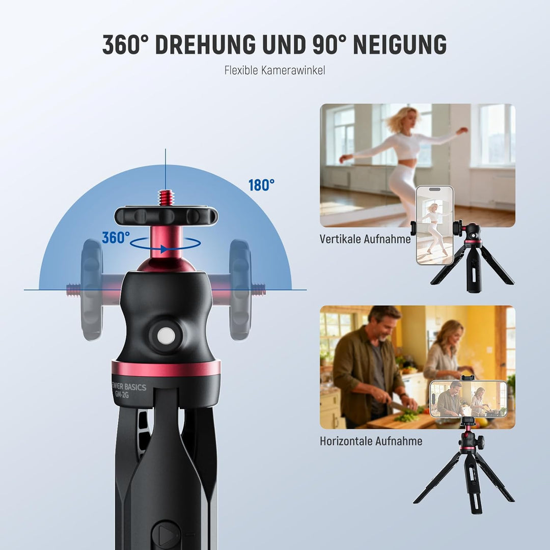 NEEWER Entry Level Version Mini Stativ für Kamera, 360° Kleiner tragbarer Tischhalter für DSLR Webca