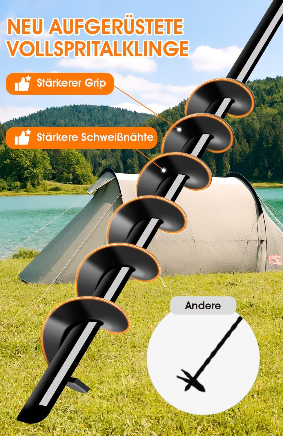 Schwerlast Bodenanker 27inch,Robust voll verschraubter Erdanker zur Befestigung von Trampolinen, Vor