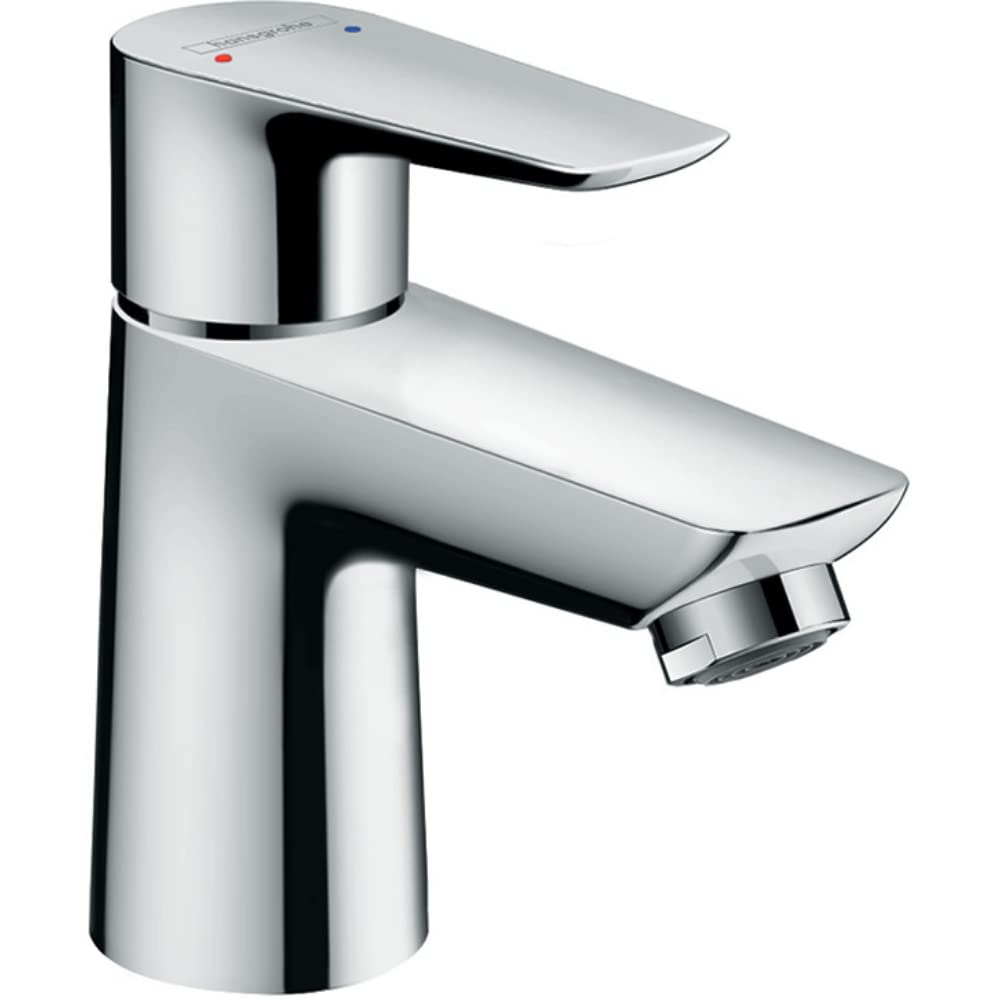 hansgrohe Waschtischarmatur Talis E, Wasserhahn Bad mit Auslauf Höhe 80 mm, ohne Ablaufgarnitur, Bad
