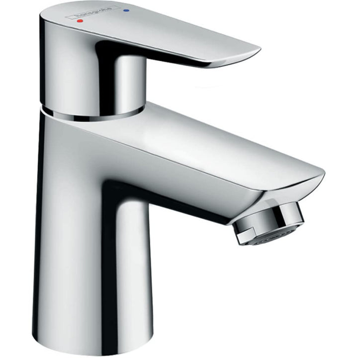 hansgrohe Waschtischarmatur Talis E, Wasserhahn Bad mit Auslauf Höhe 80 mm, ohne Ablaufgarnitur, Bad