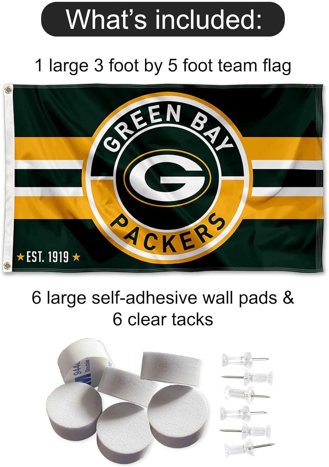 Green Bay Packers Patch Button Banner und Tapisserie Wandaufkleber