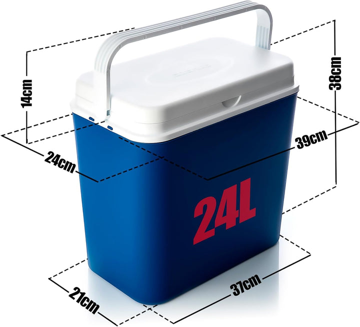 BigDean Kühlbox 24L / 10L / als Set - Thermobox aus Kunststoff - mit/ohne Kühlakkus - Outdoor Kühlta