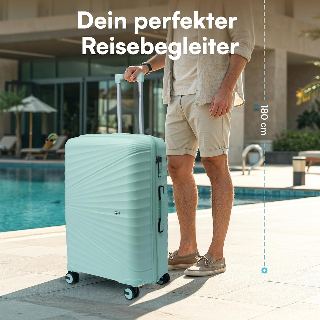Xonic® Hartschalenkoffer Serie aus Polypropylen mit 360° Doppelrollen & TSA-Schloss – Reisekoffer in