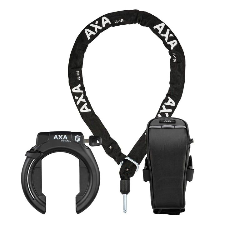 AXA Set Block XXL Retractable + ULC 130 + Transporttasche – Rahmenschloss Set mit Einsteckkette und