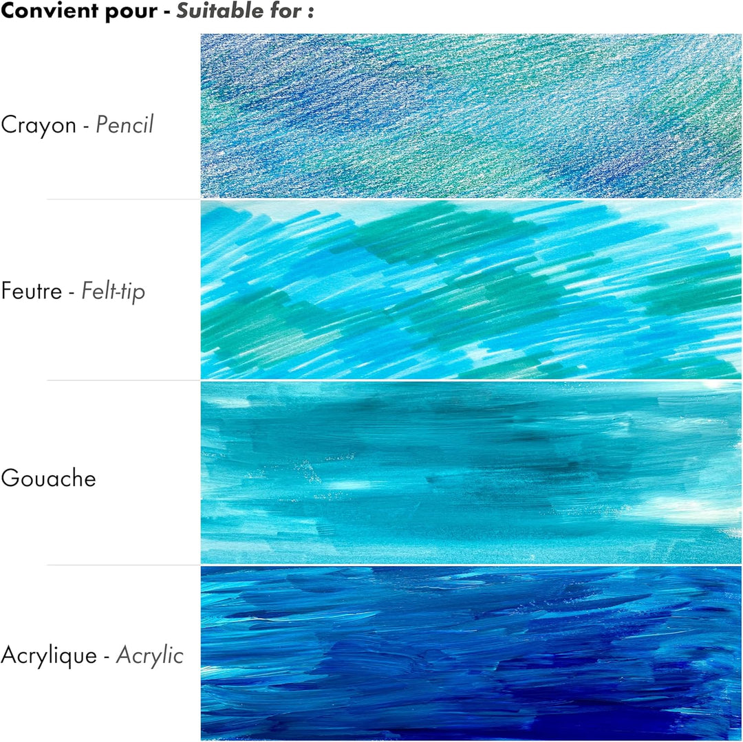 Clairefontaine 975052C PaintOn Mappe (mit 10 Bögen, 2 Körnungen, 250 g, hochqualitativ, 50 x 65 cm,