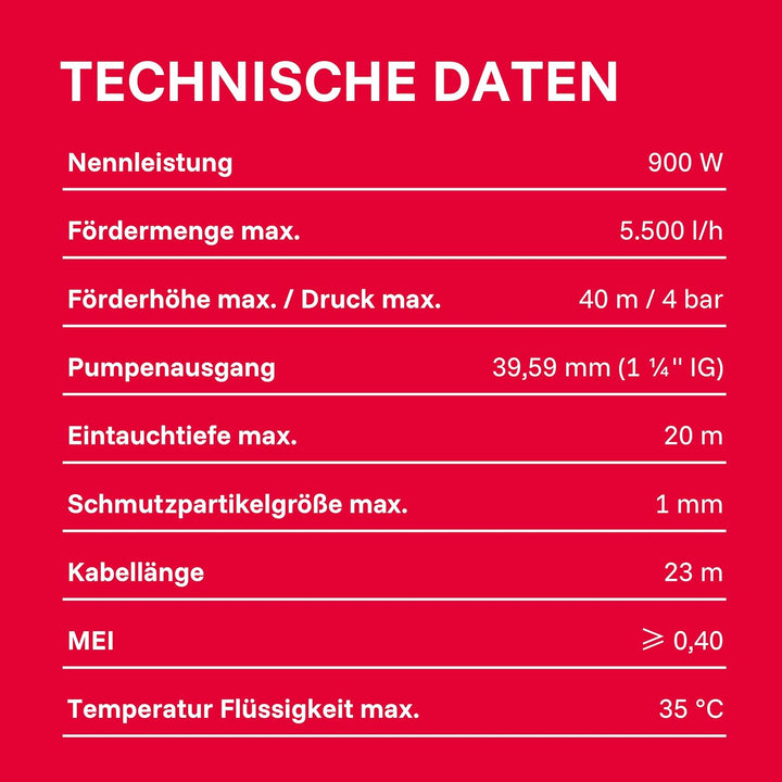 T.I.P. Brunnenpumpe Tiefbrunnenpumpe Edelstahl AJ 4 Plus 95/40 (für Bohrbrunnen ab ⌀ 10 cm, Förderhö