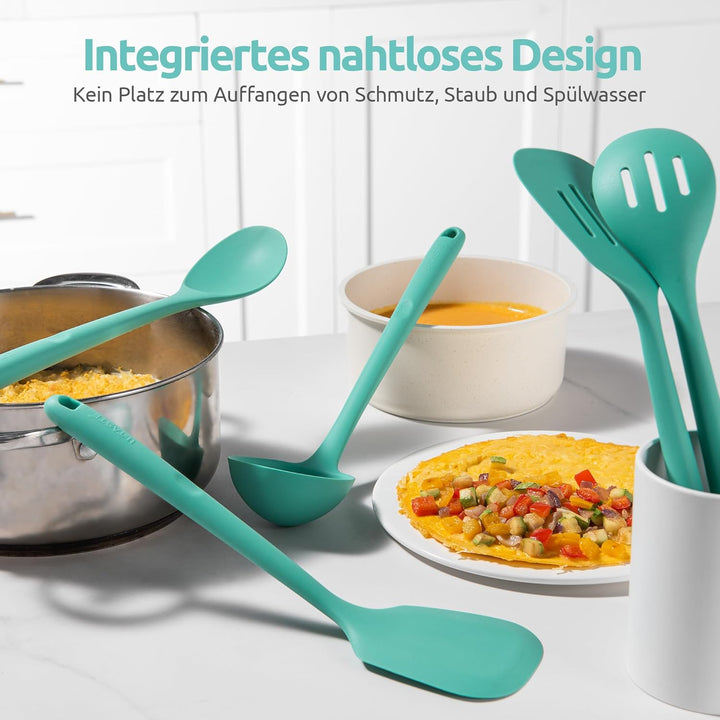 U-Taste Extra lange Küchenutensilien aus Silikon, 5 Stück, 230 °C hitzebeständig BPA-freier Kochuten