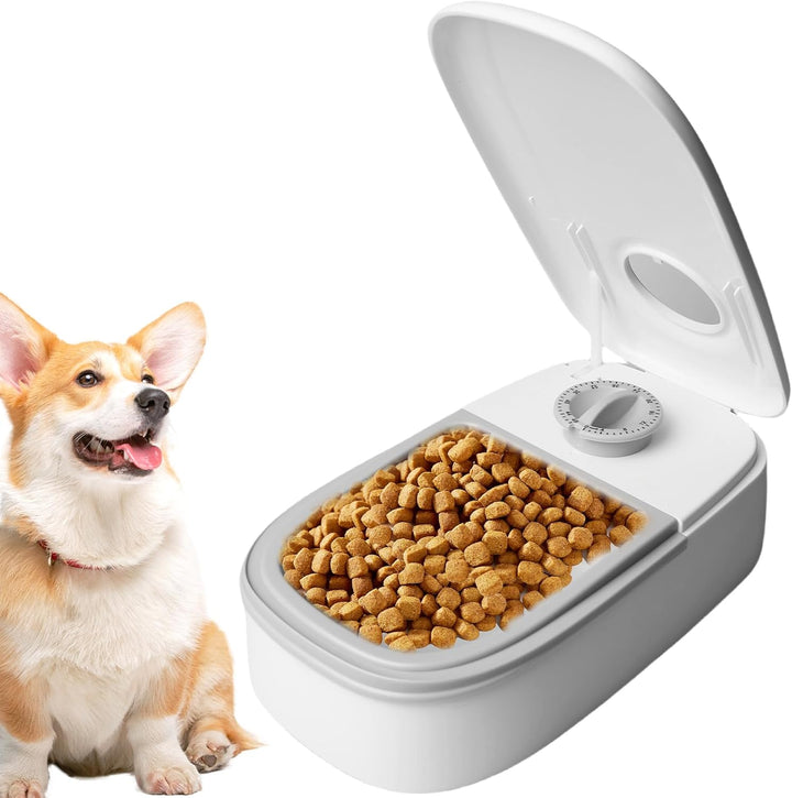 Automatischer Futterspender, Timer Futterautomat mit rutschfeste Matte Katze & Hund Futterautomat Ka