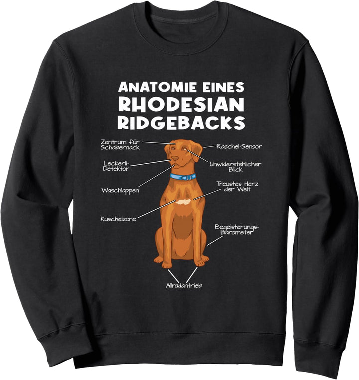 Anatomie eines Rhodesian Ridgebacks Rhodesian Ridgeback Sweatshirt