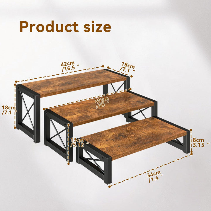 IBUYKE Display Ständer Holz,3er-Set,Tortenständer für Party,Braun TLJ019H | Cupcake Ständer Kuchenst