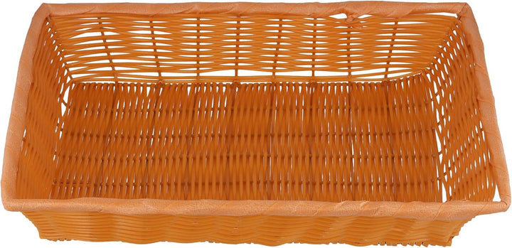 5 Stück Gross Brotkorb Geflochten, 40x30x8cm Rechteckig Brotkörbchen Kunststoff Brot Aufbewahrungsko