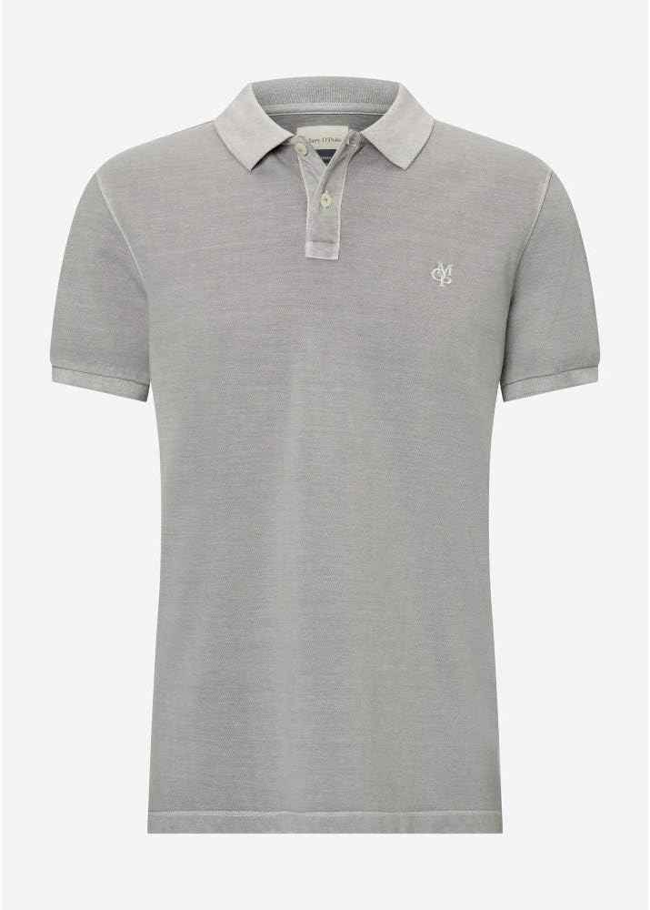 Marc O'Polo Herren Kurzarm-Poloshirt aus Bio-Baumwolle Regular Fit, Grau (Griffin), S S 902, S 902