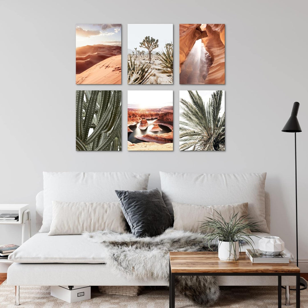 Novart Set Wandbilder - KEIN EXTRA RAHMEN BENÖTIGT - Wohnzimmer Schlafzimmer - Bilder Modern Landsch