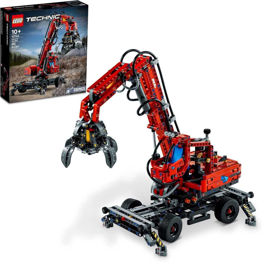 LEGO Technic Material Handler Crane 42144 Bauset für Kinder ab 10 Jahren, EIN Geschenk, die pneumati