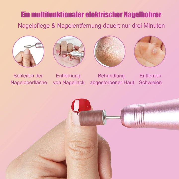 Elektrische Nagelfräser, Elektrische nagelfeile Maniküreset, 30000u/Min 11 in 1 USB Nagelknipser Set