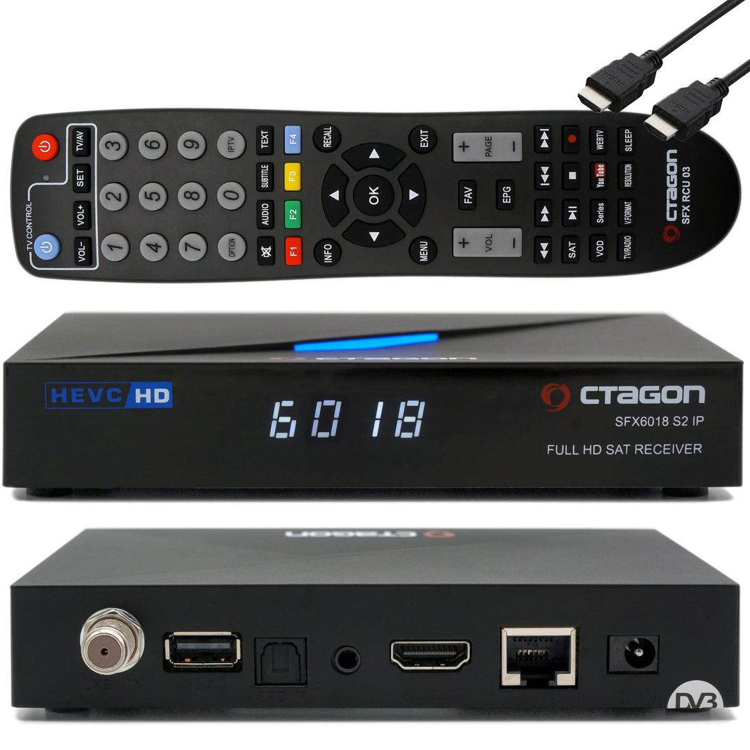 Octagon SFX6018 S2+IP no WiFi H.265 HEVC 1x DVB-S2 HD E2 Linux Smart Receiver, Satelliten Receiver m