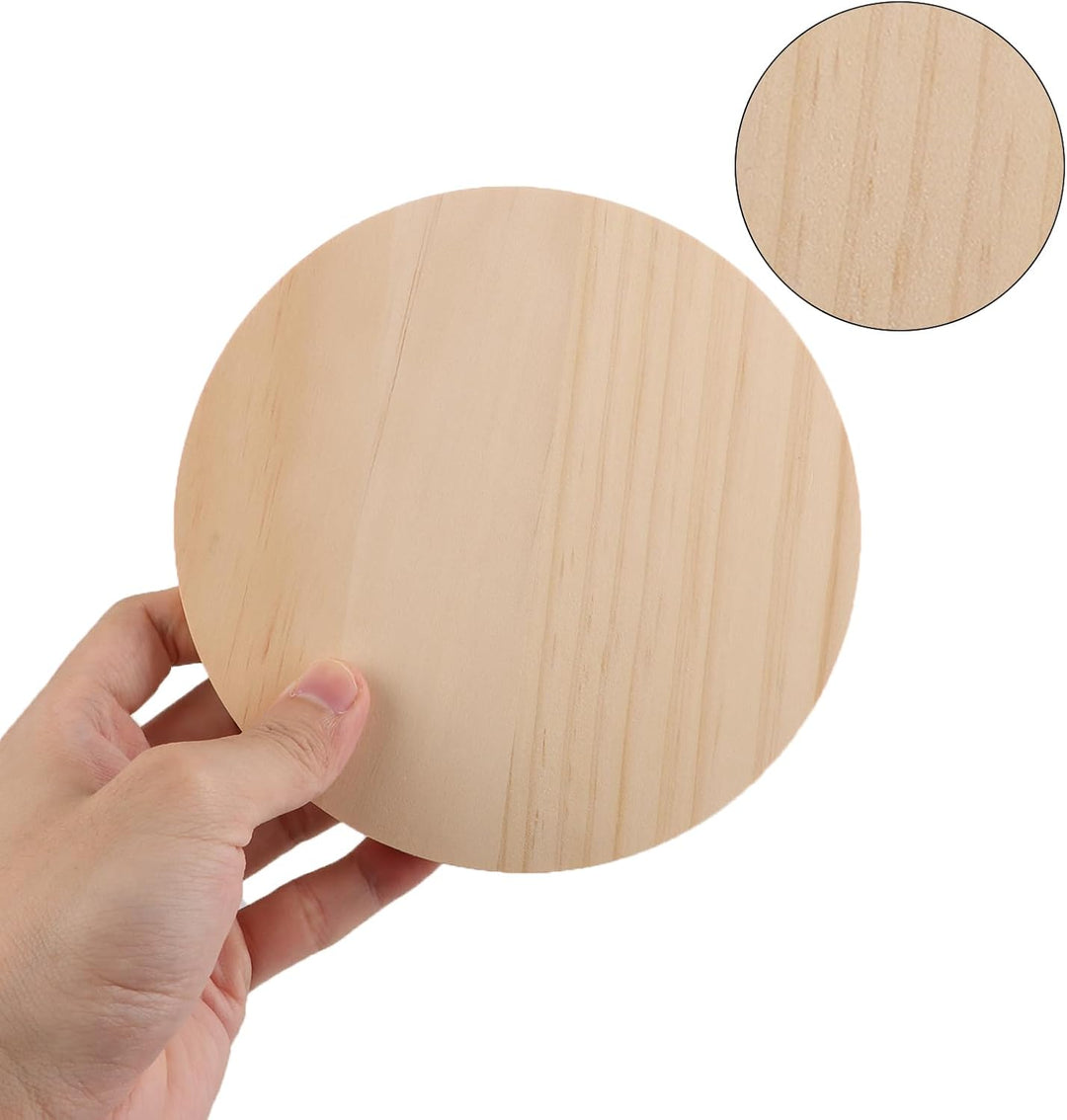 8 Stücke 15CM Runde Holzscheiben,Unvollendet Poliert Kiefernholz,Dicke 1.2CM Runde Holzscheiben Male