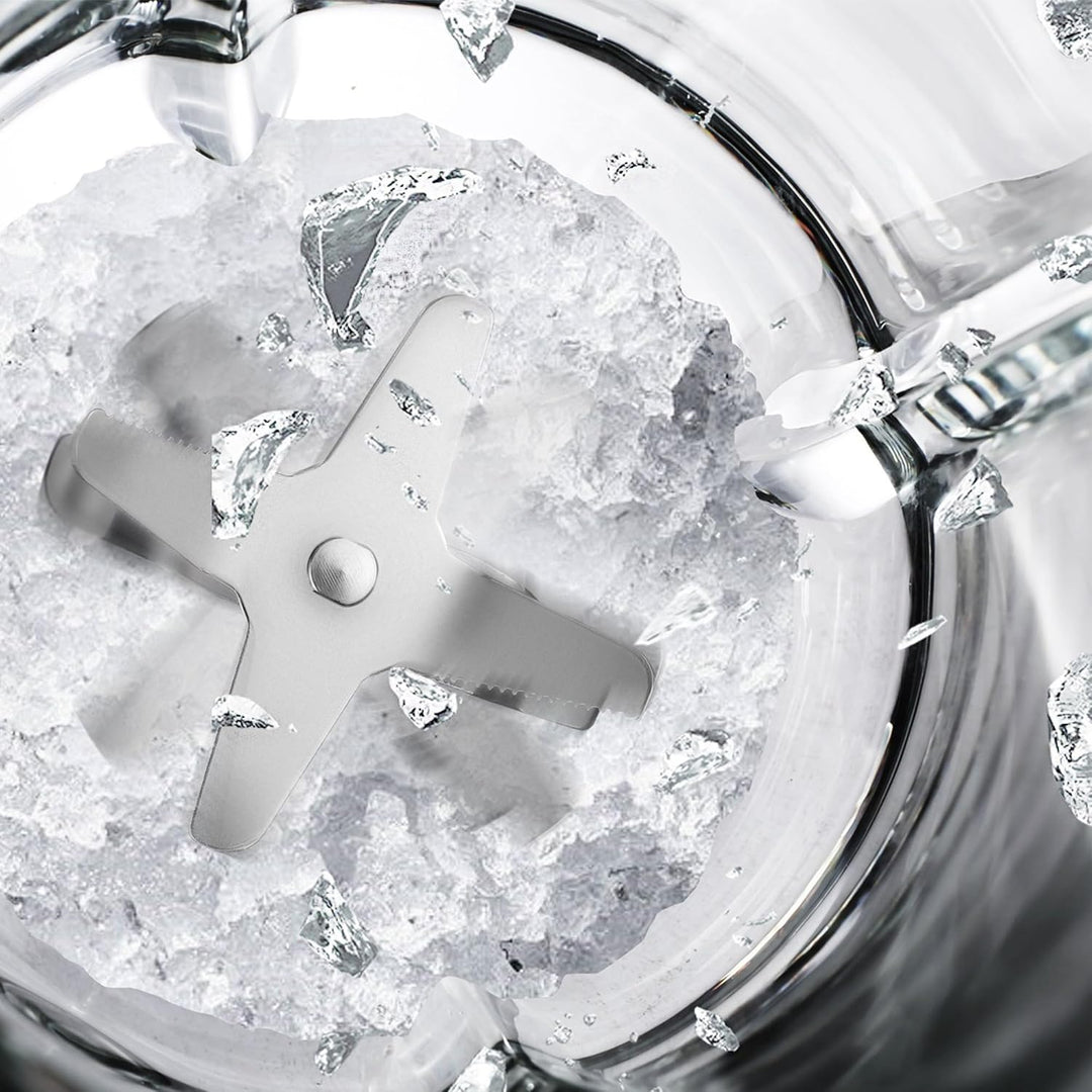 TurboTronic Standmixer mit 1,5L Glasbehälter 1200W Edelstahl silber, Smoothie Maker, Ice Crush Funkt