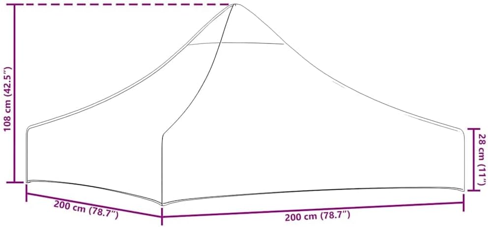 vidaXL Partyzeltdach Partyzeltdächer Zeltdach 2 x 2 m Creme, 2 x 2 m Creme