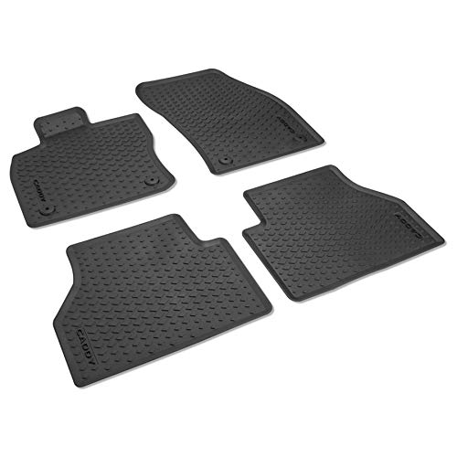 Volkswagen 2K806150082V Gummi Fussmatten Allwettermatten 4X Gummimatten, mit Caddy Schriftzug