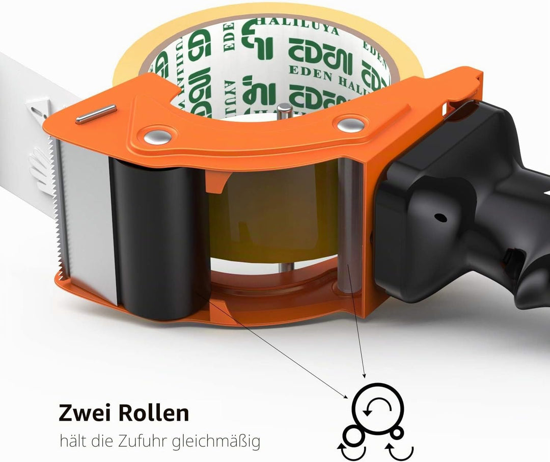 Packband Handabroller Professioneller Klebebandabroller mit stabilem Metallrahmen, Sicherheitsklinge