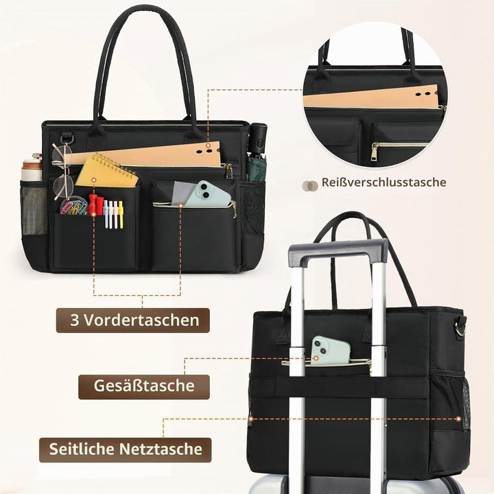 Lehrer Tasche Damen Handtasche 15,6 Zoll Laptop Tasche Arbeitstasche schwarze Krankenschwester Handt