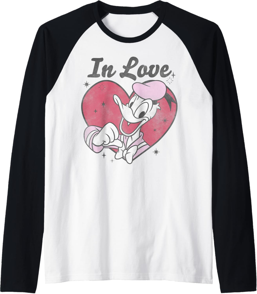 Disney Mickey & Friends Valentinstag Donald Love Vintage Raglan