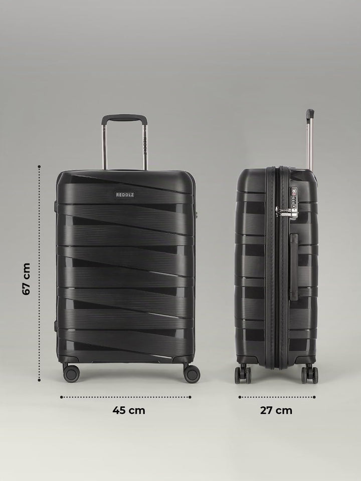 REDOLZ Hartschalen Check-in Koffer | Mittelgrosser Trolley 45 x 27 x 67 cm aus hochwertigem, leichte