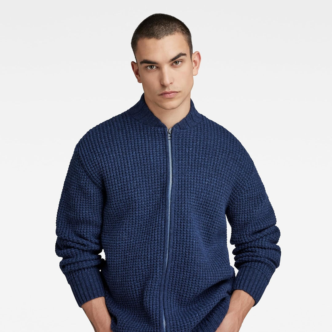 G-STAR RAW Herren Chunky Zip Cardigan Knits XS Blau (Rank Blue D23533-d170-868), XS Blau (Rank Blue